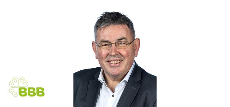 Portretfoto Derk Jan Eppink met partijlogo BBB
