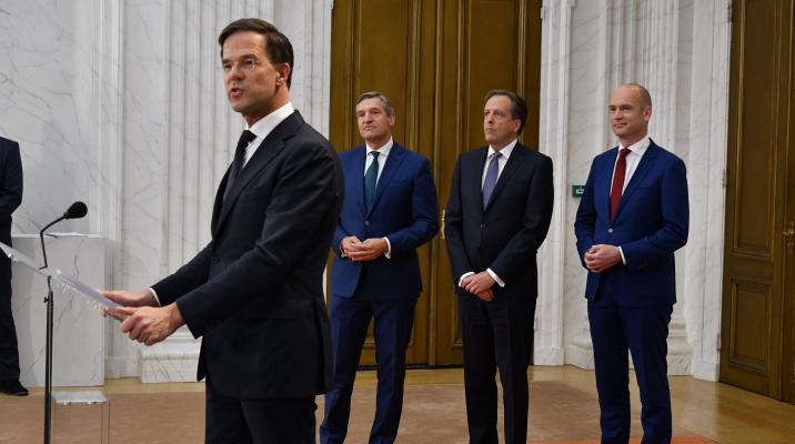 De fractievoorzitters van VVD, CDA, D66 en ChristenUnie geven een toelichting op het regeerakkoord